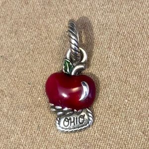🆕Listing! Brighton Ohio apple charm Silver with Red enamel for Johnny Appleseed
